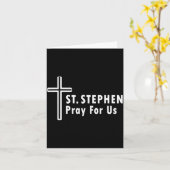 Saint Stephen Pray For Us Protor Confirmations Kaart (Gele Bloem)