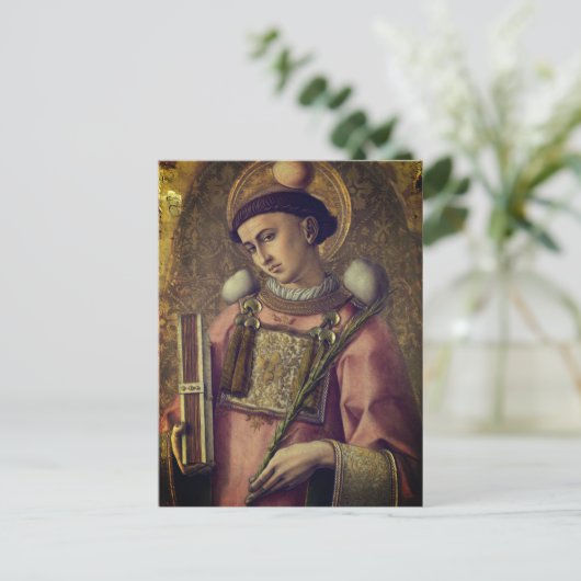 Saint Stephen (van Carlo Crivelli, 1476) Briefkaart (Staand voorkant)