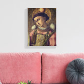 Saint Stephen (van Carlo Crivelli, 1476) Canvas Afdruk (Insitu (Woonkamer))