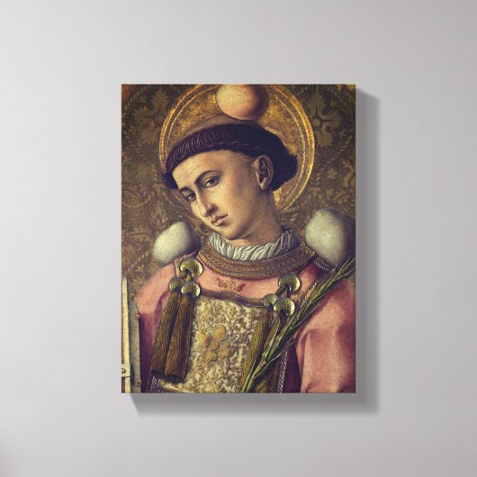 Saint Stephen (van Carlo Crivelli, 1476) Canvas Afdruk (Voorkant)