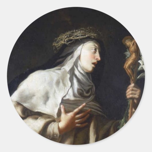 SAINT-TERESA VAN AVILA RONDE STICKER (Voorkant)