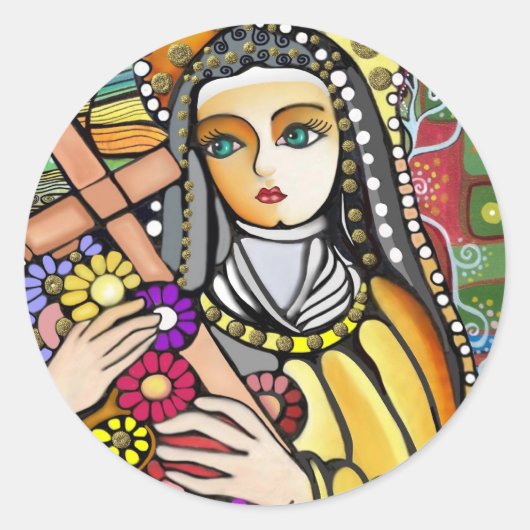 Saint Teresa van Jezus Ronde Sticker (Voorkant)