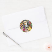 Saint Teresa van Jezus Ronde Sticker (Envelop)