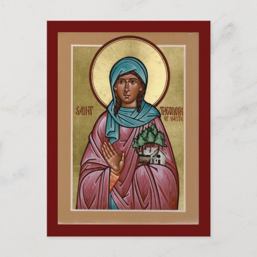 Saint Theodora van Vasta Prayer Kaart (Voorkant)