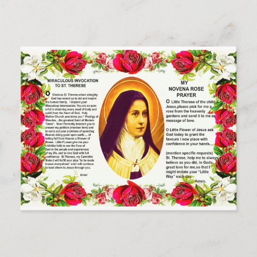 Saint Therese de kleine bloem van Jezus Briefkaart (Voorkant)
