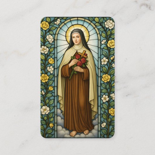 Saint Therese of Lisieux Bereavement Sympathy Card Visitekaartje (Voorkant)
