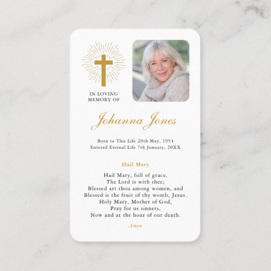 Saint Therese of Lisieux Bereavement Sympathy Card Visitekaartje (Achterkant)