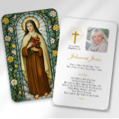 Saint Therese of Lisieux Bereavement Sympathy Card Visitekaartje