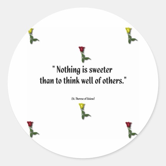 Saint Therese Quote 1 Ronde Sticker (Voorkant)