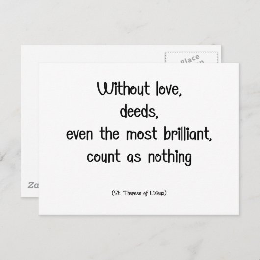 Saint Therese Quote Briefkaart (Voorkant / Achterkant)