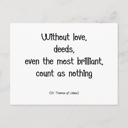 Saint Therese Quote Briefkaart (Voorkant)