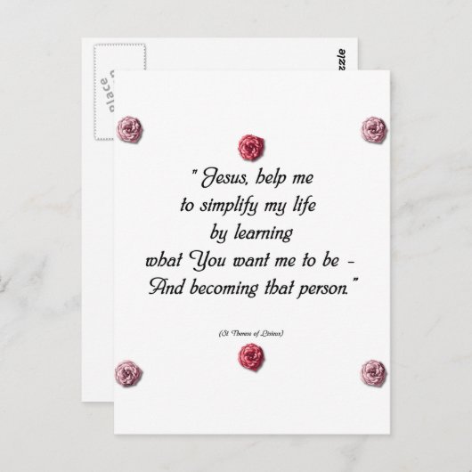 Saint Therese Quote Briefkaart (Voorkant / Achterkant)