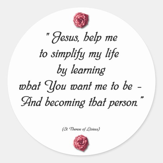 Saint Therese Quote Ronde Sticker (Voorkant)