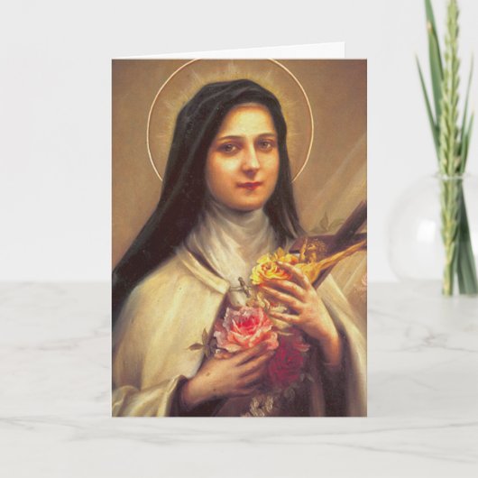 Saint Therese Spirituele Bouquet Prayer-kaart Kaart (Voorkant)