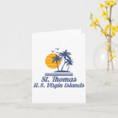 Saint Thomas Amerikaanse Maagdeneilanden Strand Ca Kaart (Gele Bloem)