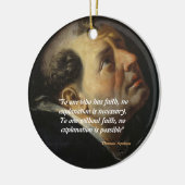 Saint Thomas Aquinas citaat over geloof Keramisch Ornament (Links)
