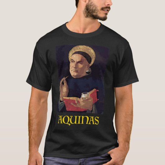 Saint Thomas Aquinas die katholiek schildert T-shirt (Voorkant)
