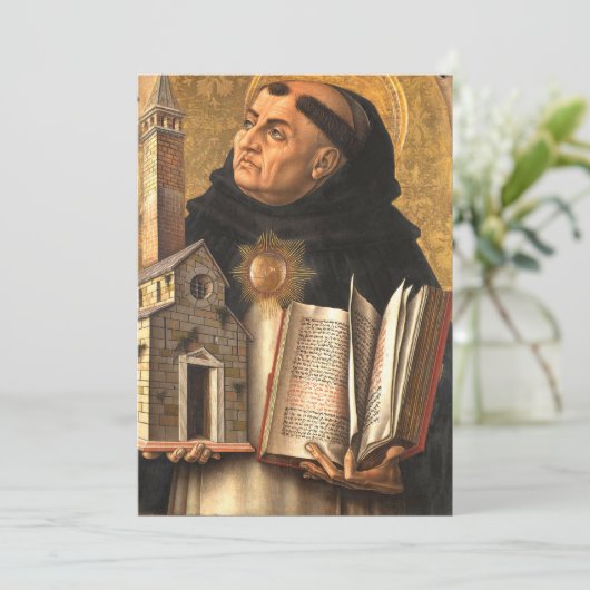 Saint Thomas Aquinas Feestdagenkaart (Staand voorkant)