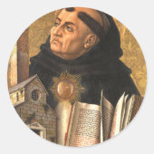 Saint Thomas Aquinas Ronde Sticker (Voorkant)