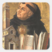 Saint Thomas Aquinas Vierkante Sticker (Voorkant)