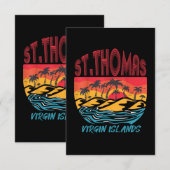 Saint Thomas Maagdeneilanden Surfstrand Ocean Va Kaart (Voorkant / Achterkant)