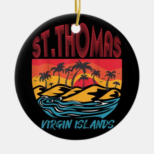 Saint Thomas Maagdeneilanden Surfstrand Ocean Va Keramisch Ornament (Voorkant)
