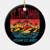 Saint Thomas Maagdeneilanden Surfstrand Ocean Va Keramisch Ornament (Achterkant)
