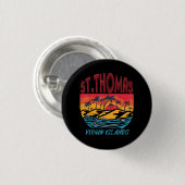 Saint Thomas Maagdeneilanden Surfstrand Ocean Va Ronde Button 3,2 Cm (Voorkant /achterkant)