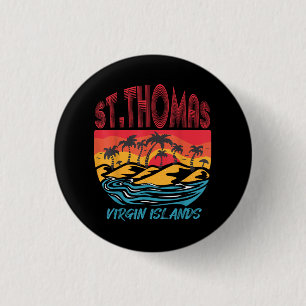 Saint Thomas Maagdeneilanden Surfstrand Ocean Va Ronde Button 3,2 Cm