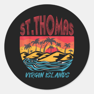 Saint Thomas Maagdeneilanden Surfstrand Ocean Va Ronde Sticker