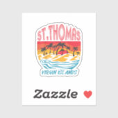 Saint Thomas Maagdeneilanden Surfstrand Ocean Va Sticker (Vel)