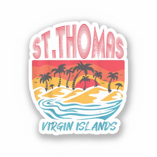Saint Thomas Maagdeneilanden Surfstrand Ocean Va Sticker (Voorkant)