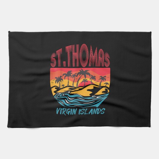 Saint Thomas Maagdeneilanden Surfstrand Ocean Va Theedoek (Horizontaal)