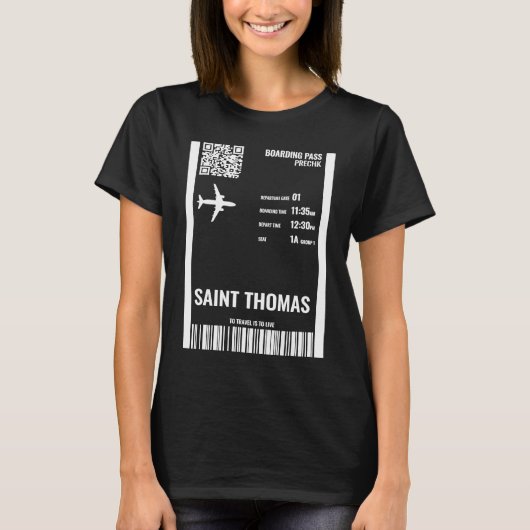 Saint Thomas US Maagdeneilanden aan boord van pas  T-shirt (Voorkant)