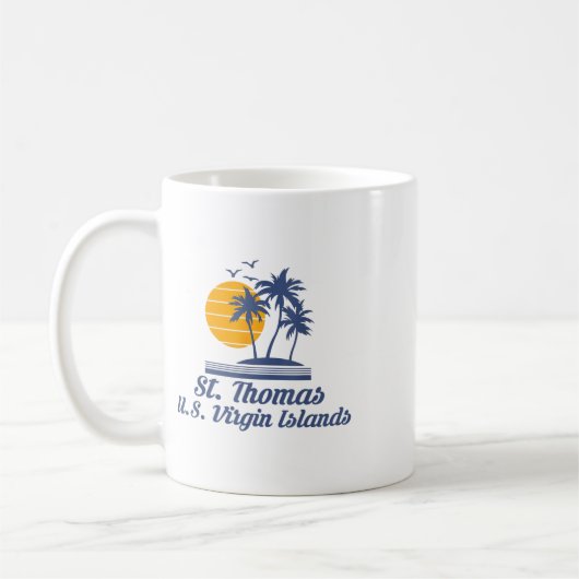 Saint Thomas US Maagdeneilanden Beach Caribisch ge Koffiemok (Links)