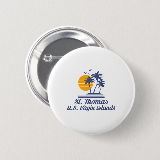 Saint Thomas US Maagdeneilanden Beach Caribisch ge Ronde Button 5,7 Cm (Voorkant /achterkant)