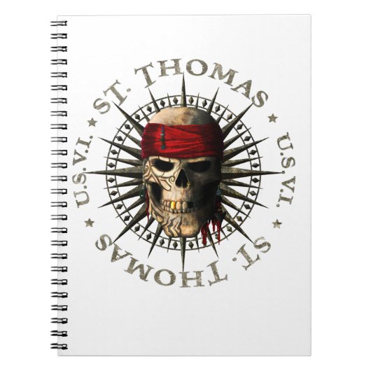 Saint Thomas USVI Pirate Skull Notitieboek (Voorkant)
