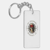 Saint Thomas USVI Pirate Skull Sleutelhanger (Voorkant Links)