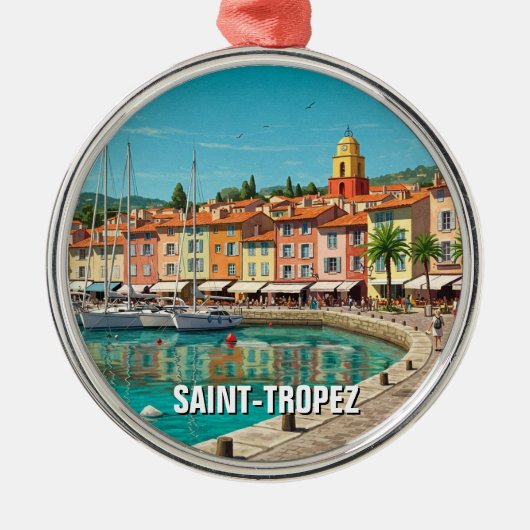 Saint-Tropez France Travel Metalen Ornament (Voorkant)