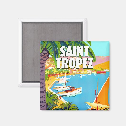 Saint Tropez France vintage travelnet Magneet (Voorkant / Achterkant)