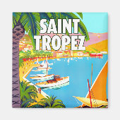 Saint Tropez France vintage travelnet Magneet (Voorkant)