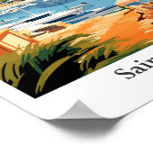 Saint Tropez Frankrijk reisillustratie Poster (Hoek)