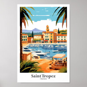 Saint Tropez Frankrijk reisillustratie Poster
