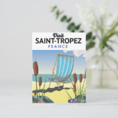 Saint-Tropez Frankrijk reisposter Briefkaart (Staand voorkant)
