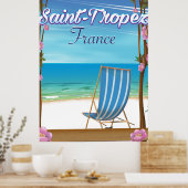Saint-Tropez Frankrijk Reisposter Poster (Keuken)