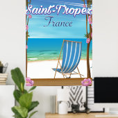 Saint-Tropez Frankrijk Reisposter Poster (Thuiskantoor)