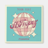 Saint Tropez Frankrijk retro blauwgroen souvenir Magneet (Voorkant)