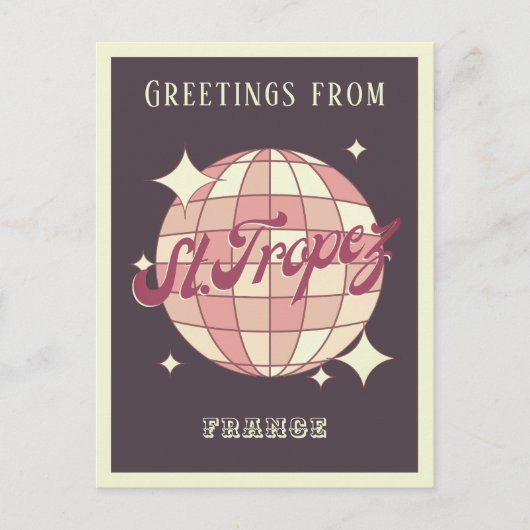Saint Tropez Frankrijk retro  partij Briefkaart (Voorkant)