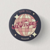 Saint-Tropez Frankrijk retro  souvenir Ronde Button 3,2 Cm (Voorkant)