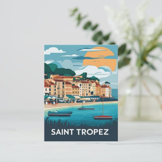 Saint Tropez Frankrijk Strandreizen Briefkaart (Staand voorkant)